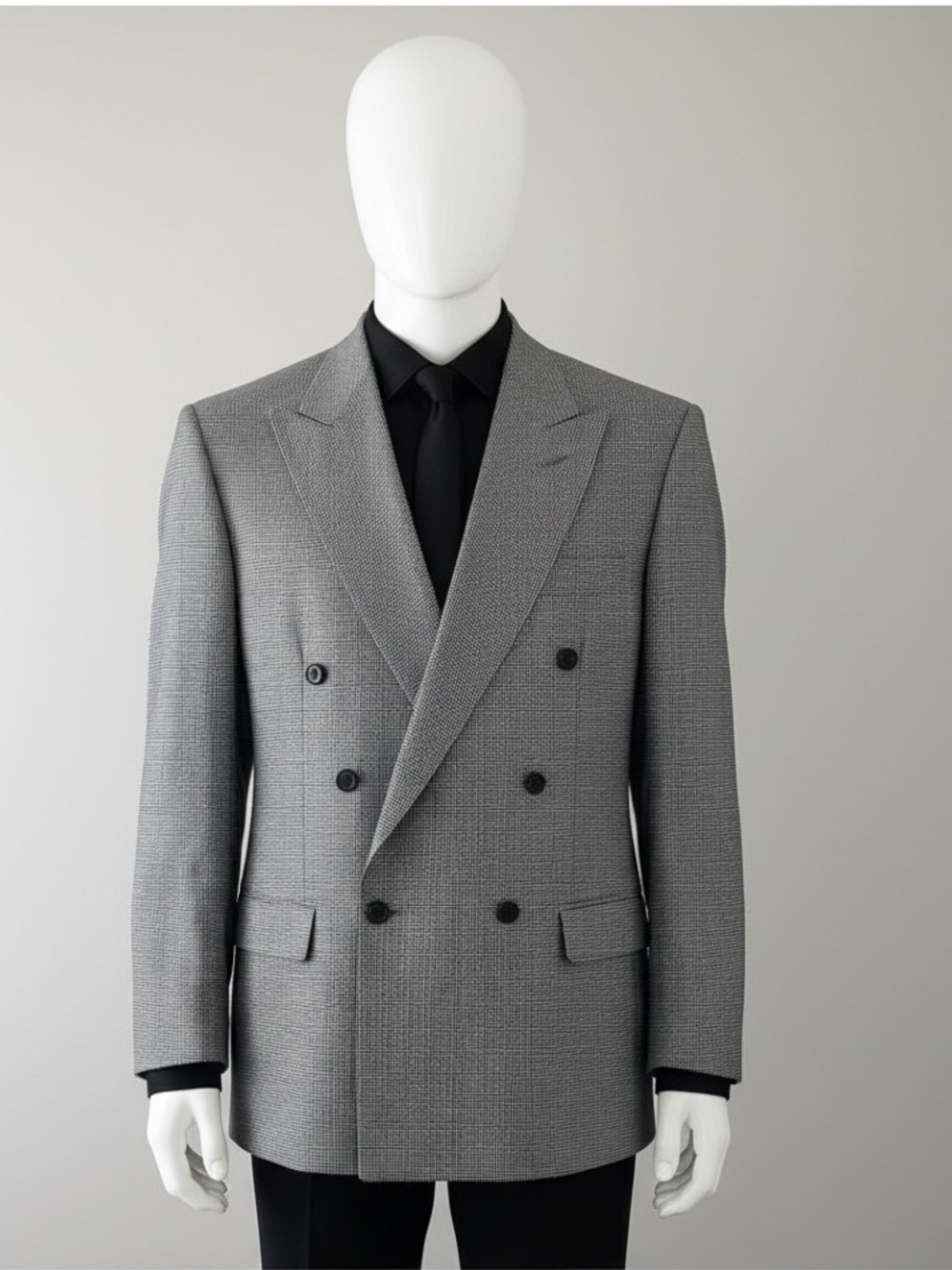 Vintage Boulevard Club Houndstooth Double Breasted Wool Blazer